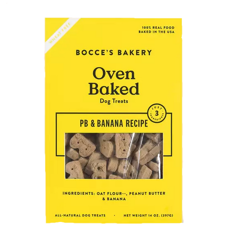 LOCAL PICKUP - BOCCE'S BAKERY OVEN BAKED PEANUT BUTTER & BANANA RECIPE BISCUIT DOG TREATS